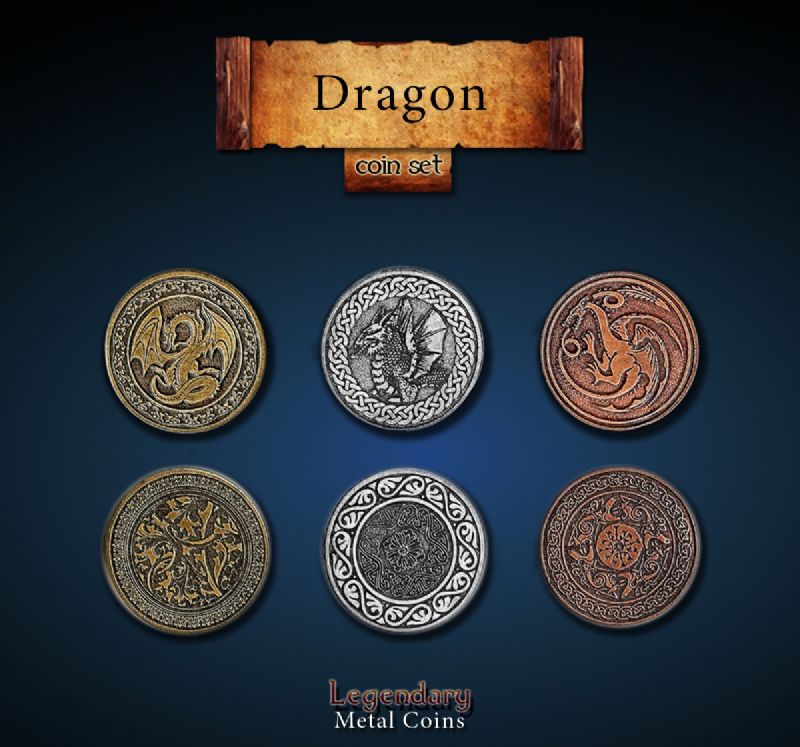 Dragon Coin Set Legendary Metal Coins